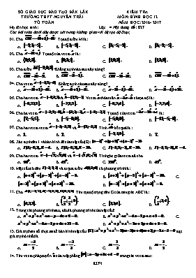 Kiểm tra môn Hình học 12 - Đề 827